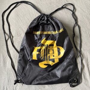 Black and Gold Drawstring Bag